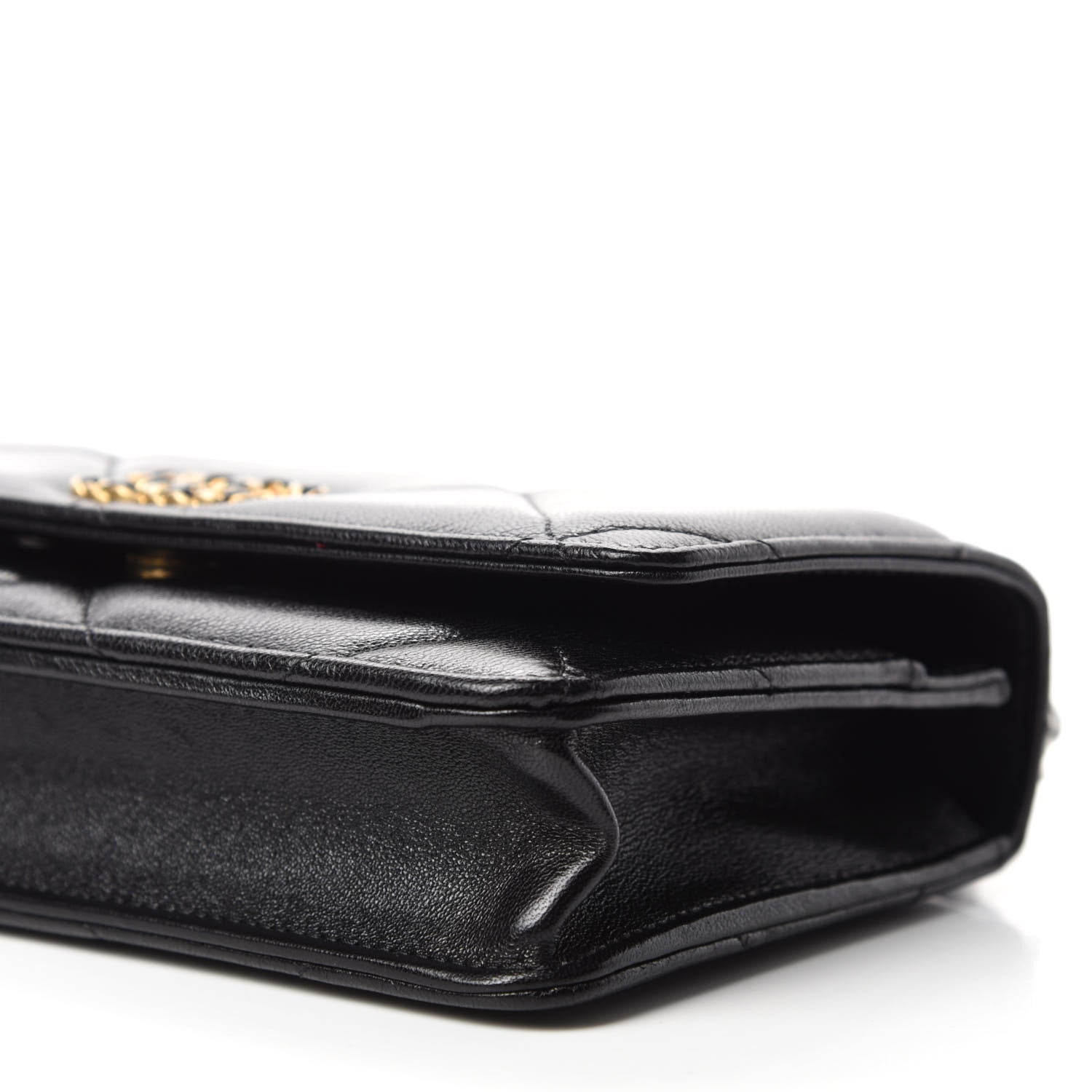 Chanel Goatskin Quilted Chanel 19 Wallet On Chain WOC Black 7 of 14