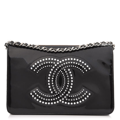 Chanel Patent Strass Wallet On Chain WOC Black 1 of 8