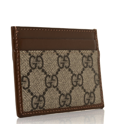 Gucci GG Supreme Monogram Azalea Calfskin Retro Interlocking G Card Holder Beige Ebony Brown Sugar 3 of 9