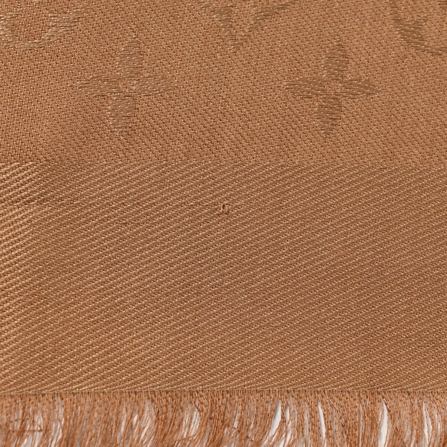 Silk Wool Monogram Shine Shawl Caramel