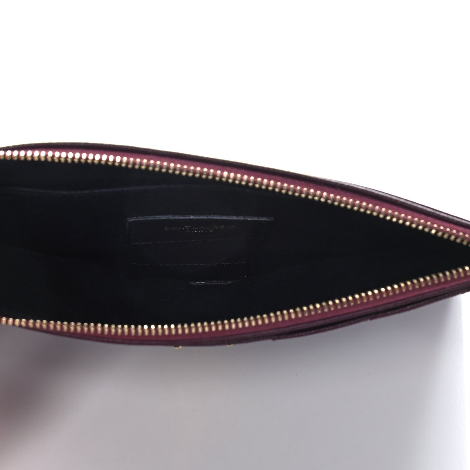 Saint Laurent Grain De Poudre Chevron Monogram Large Bill Pouch Rouge Legion 4 of 8