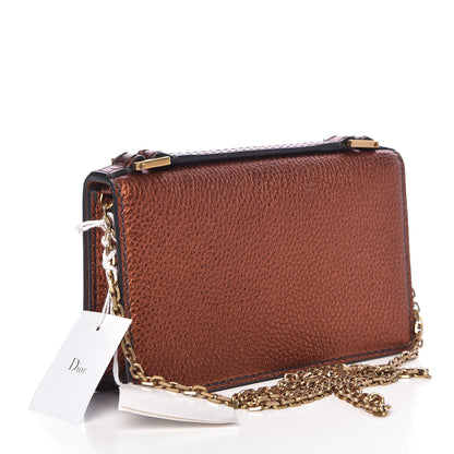 Christian Dior Metallic Grained Calfskin J'adior Clutch Deep Orange 3 of 10