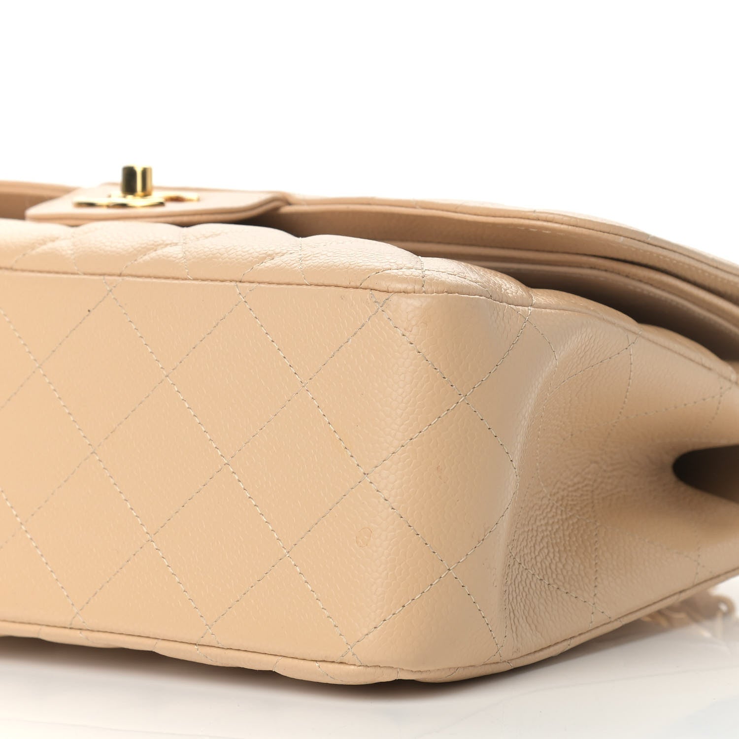Chanel Caviar Quilted Jumbo Double Flap Beige Clair 9 of 20