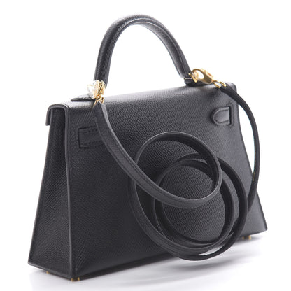 Hermes Epsom Mini Kelly Sellier 20 Black 2 of 10