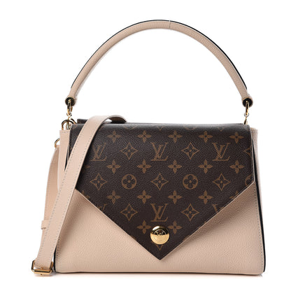 Louis Vuitton Grained Calfskin Monogram Double V Creme 3 of 9