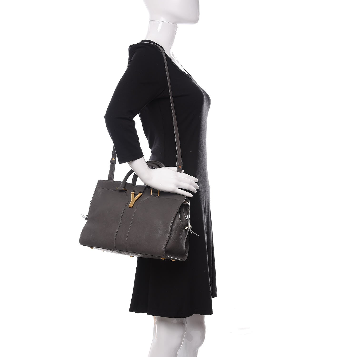 Saint Laurent Sheepskin Small Cabas ChYc Grey 2 of 11