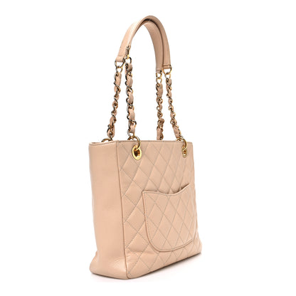 Chanel Caviar Quilted Petit Shopping Tote PST Beige Clair 3 of 10