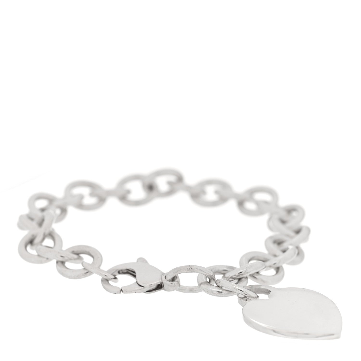 Tiffany Sterling Silver Heart Tag Charm Bracelet 1 of 3