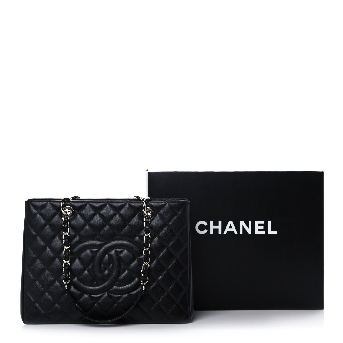 Caviar Quilted Grand Shopping Tote GST Black