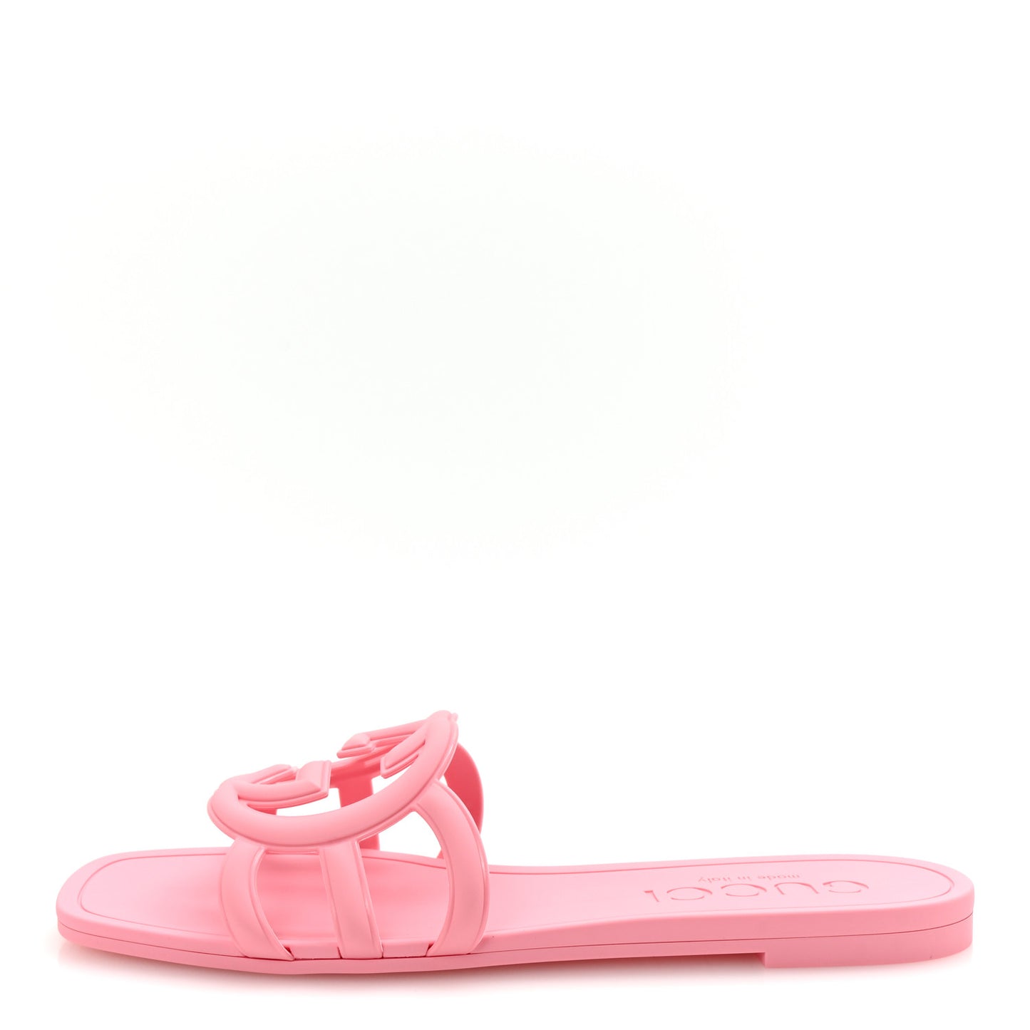 Rubber Interlocking G Womens Slide Sandals 38 Wild Rose