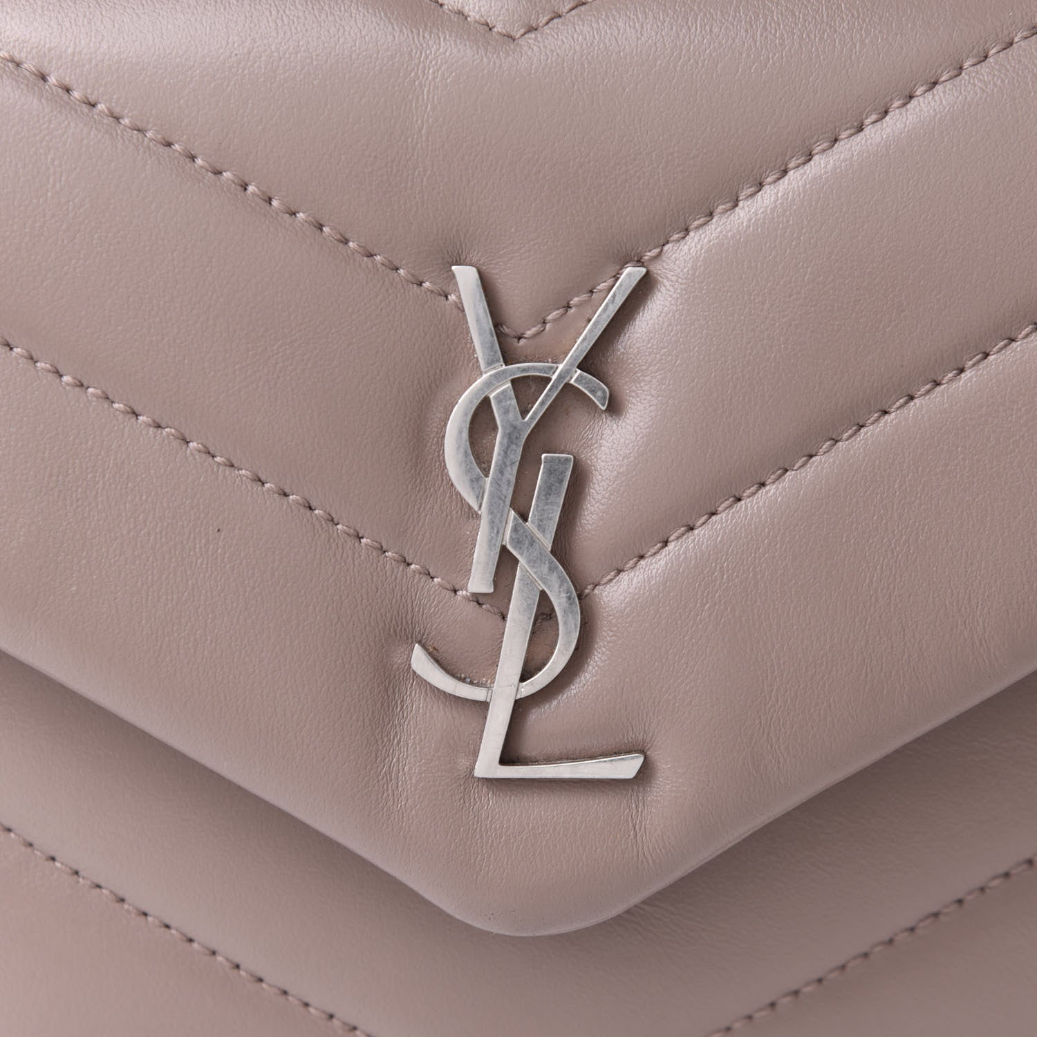 Saint Laurent Calfskin Y Quilted Monogram Toy Loulou Crossbody Bag Mink 10 of 10