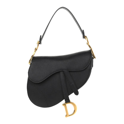 Christian Dior Grained Calfskin Saddle Bag Black 1 of 10