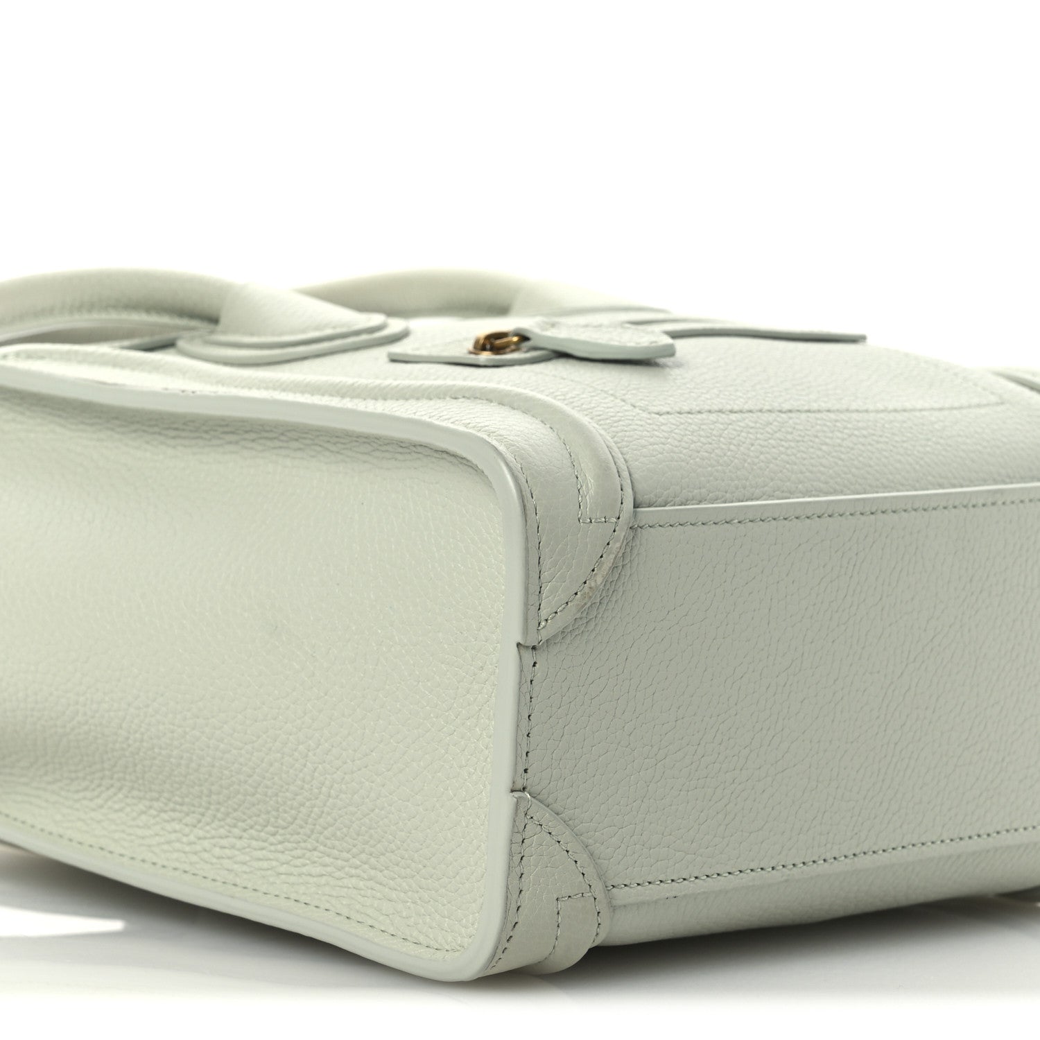 Celine Drummed Calfskin Nano Luggage Vert D'eau 10 of 14