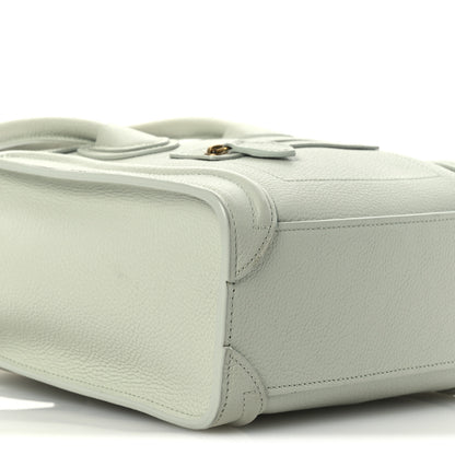 Celine Drummed Calfskin Nano Luggage Vert D'eau 10 of 14