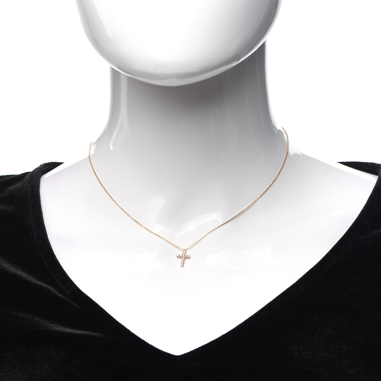 Cartier 18K Pink Gold Diamond Symbols Cross Pendant Necklace 2 of 5