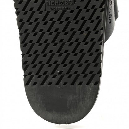 Hermes Calfskin Womens Chypre Sandals 37.5 Black 9 of 10