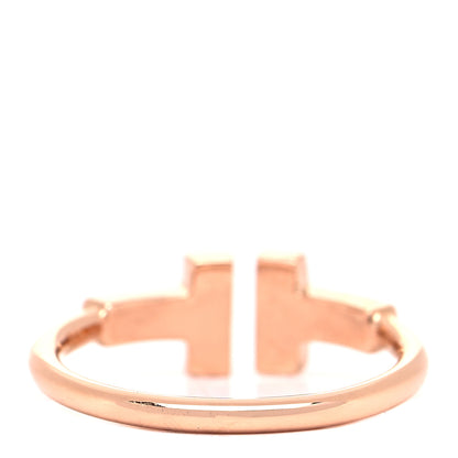 Tiffany 18K Rose Gold Diamond T Wire Ring 49 4.75 3 of 5