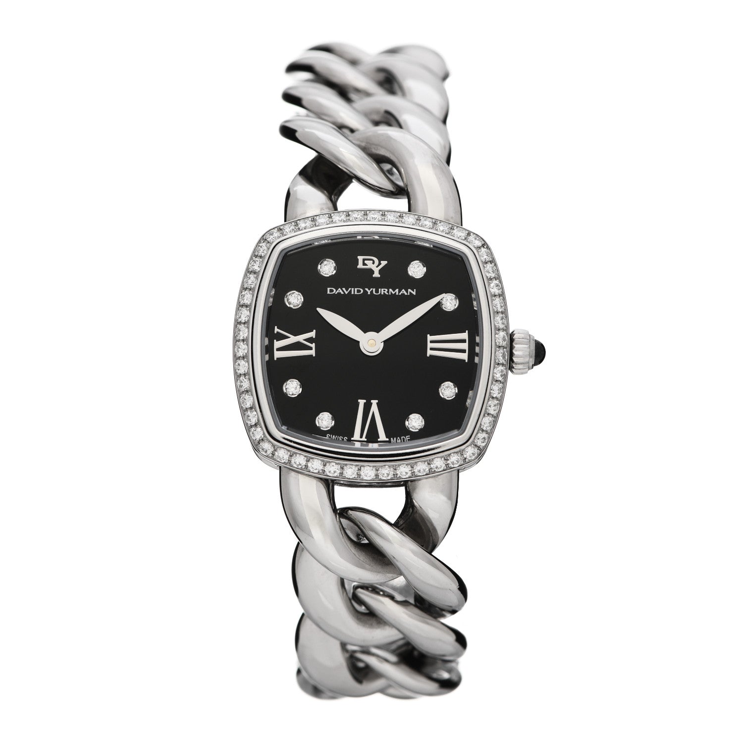 David Yurman Stainless Steel Diamond Bezel 23mm Albion Quartz Watch Black 1 of 4