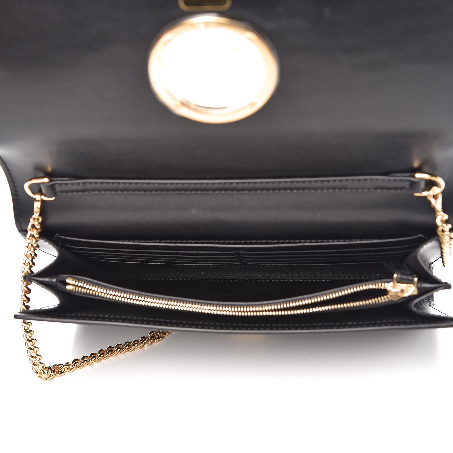 Fendi Vitello Liberty Lucido F is Fendi Wallet on Chain Black 5 of 7