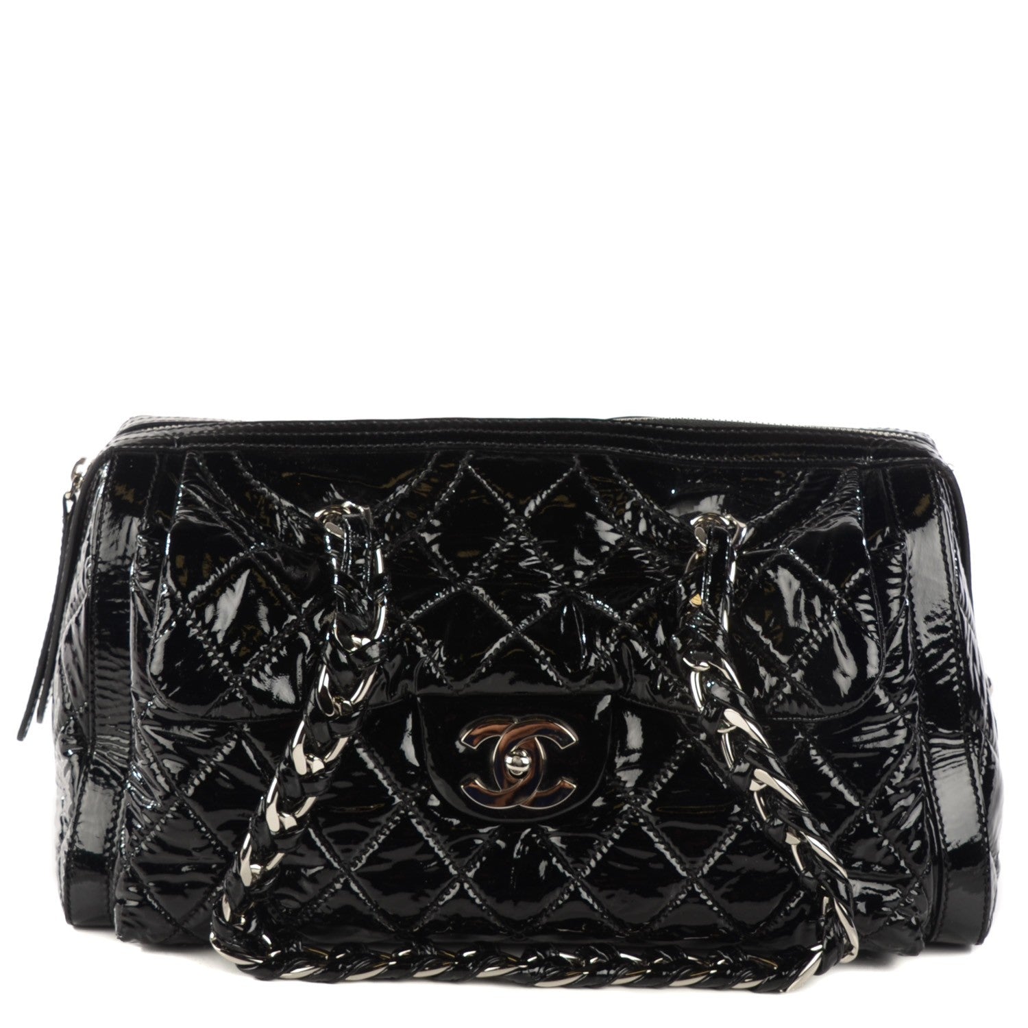 Chanel Patent Quilted Day Glo Flap Bag Black 1 of 14