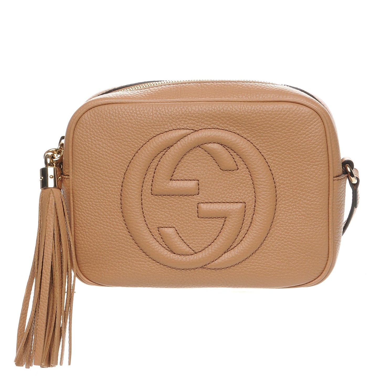 Pebbled Calfskin Small Soho Disco Bag Rose Beige