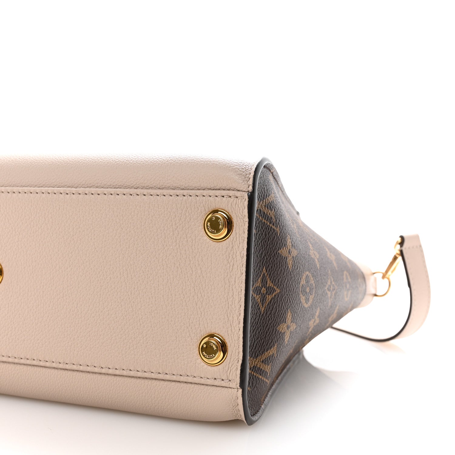 Louis Vuitton Calfskin Monogram On My Side MM Greige 9 of 9