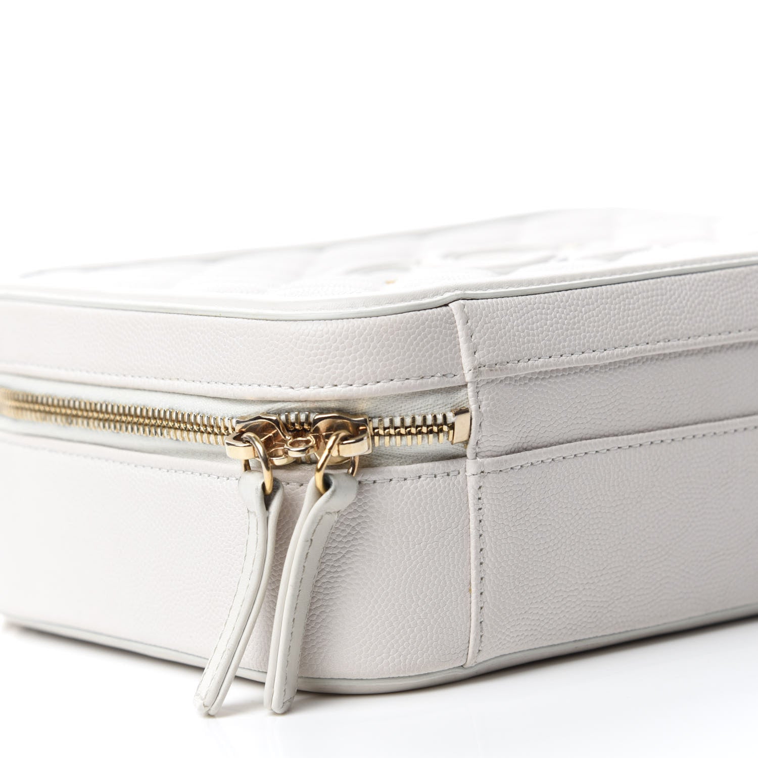 Chanel Caviar Quilted Medium CC Filigree Vanity Case White 6 of 11