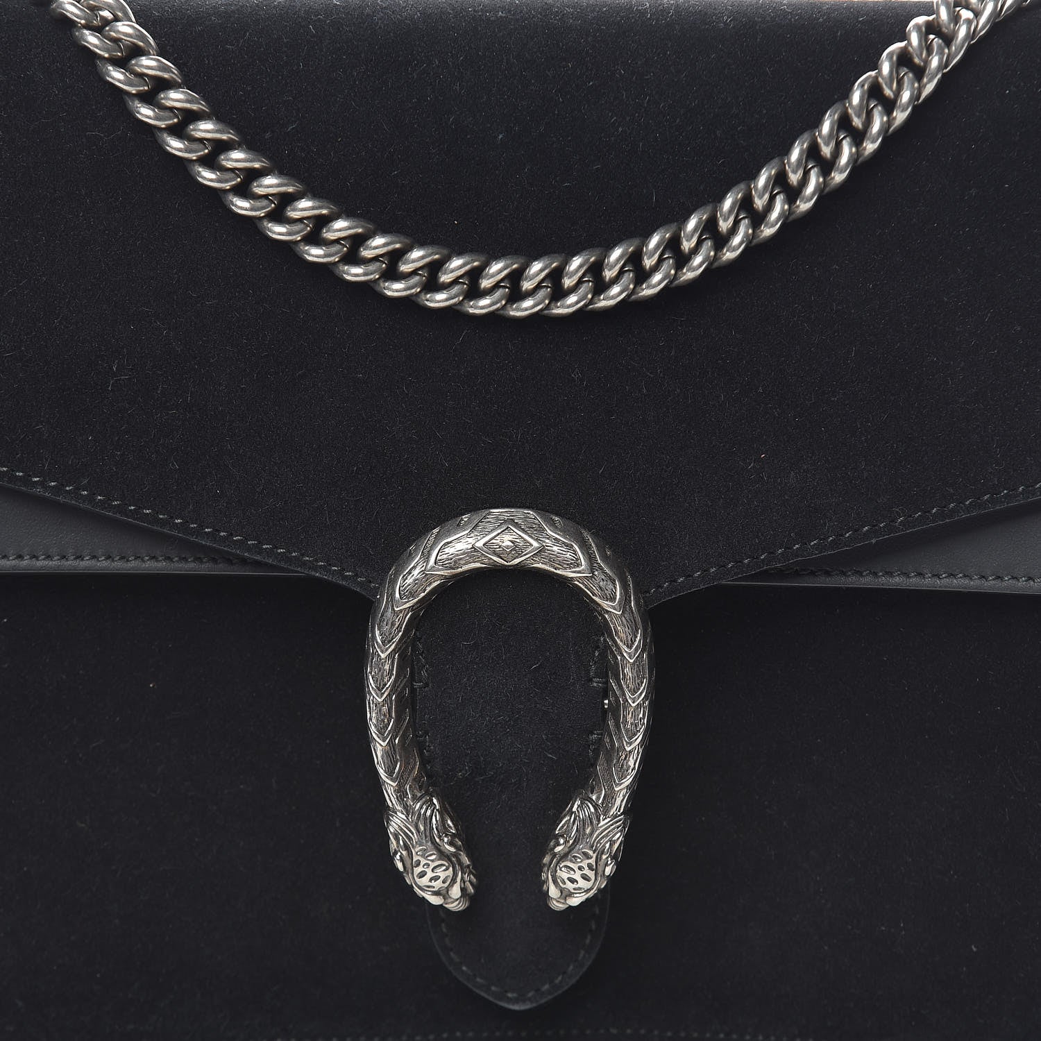 Gucci Suede Medium Dionysus Shoulder Bag Black 8 of 13