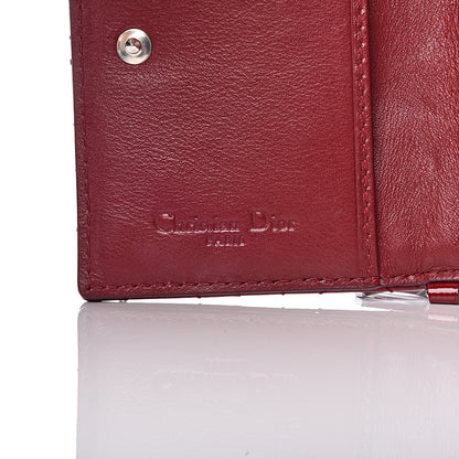 Christian Dior Patent Cannage Small Lady Dior Flap Card Holder Scarlet 6 of 11