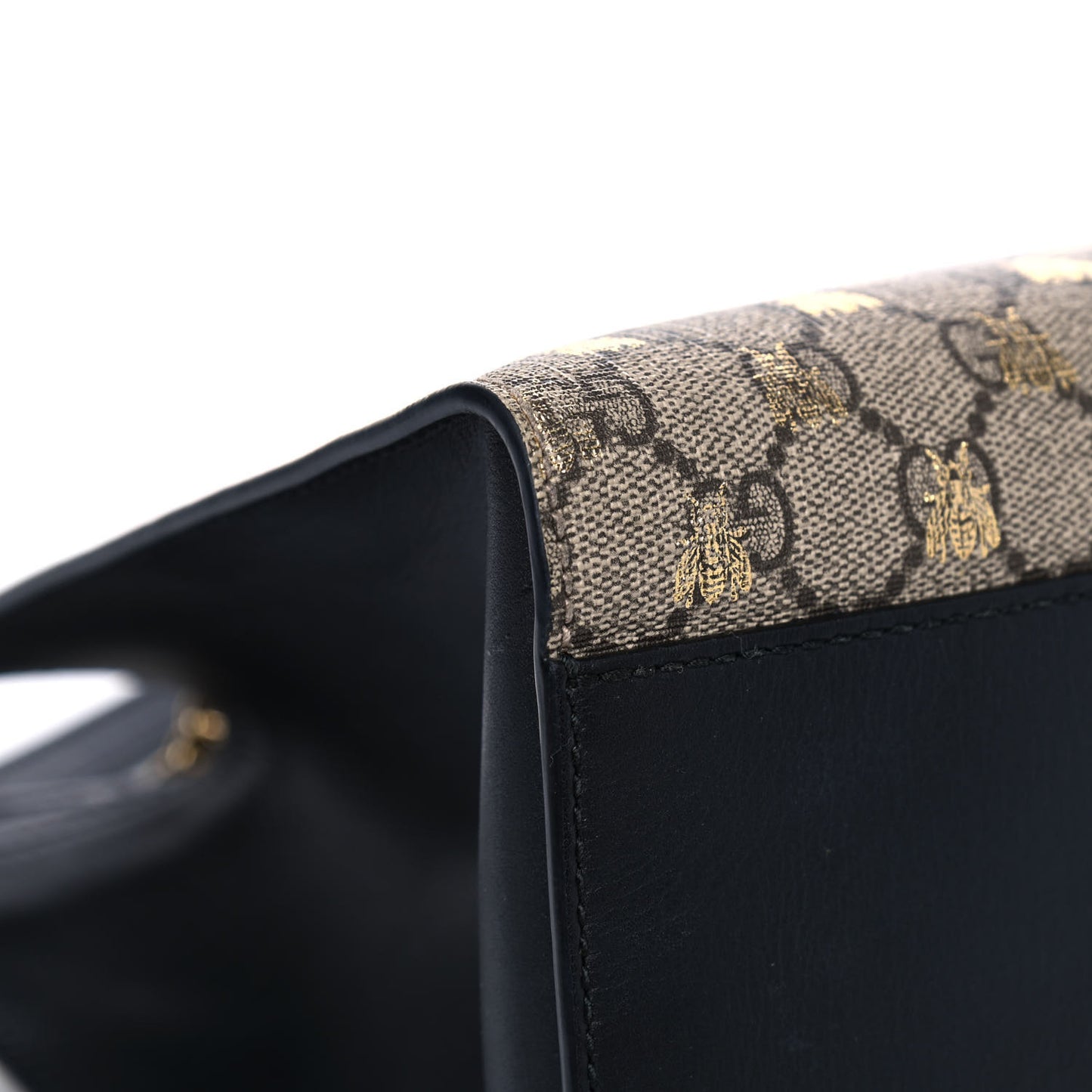 GG Supreme Monogram Bees Medium Padlock Tote Beige Oro Black
