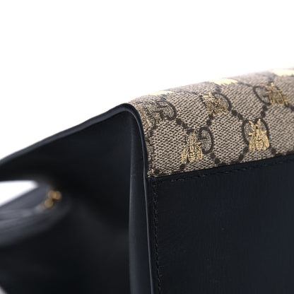 Gucci GG Supreme Monogram Bees Medium Padlock Tote Beige Oro Black 9 of 13