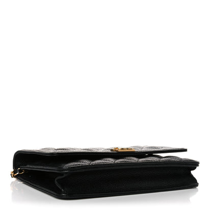 Chanel Caviar Quilted Boy Wallet On Chain WOC Black 3 of 10
