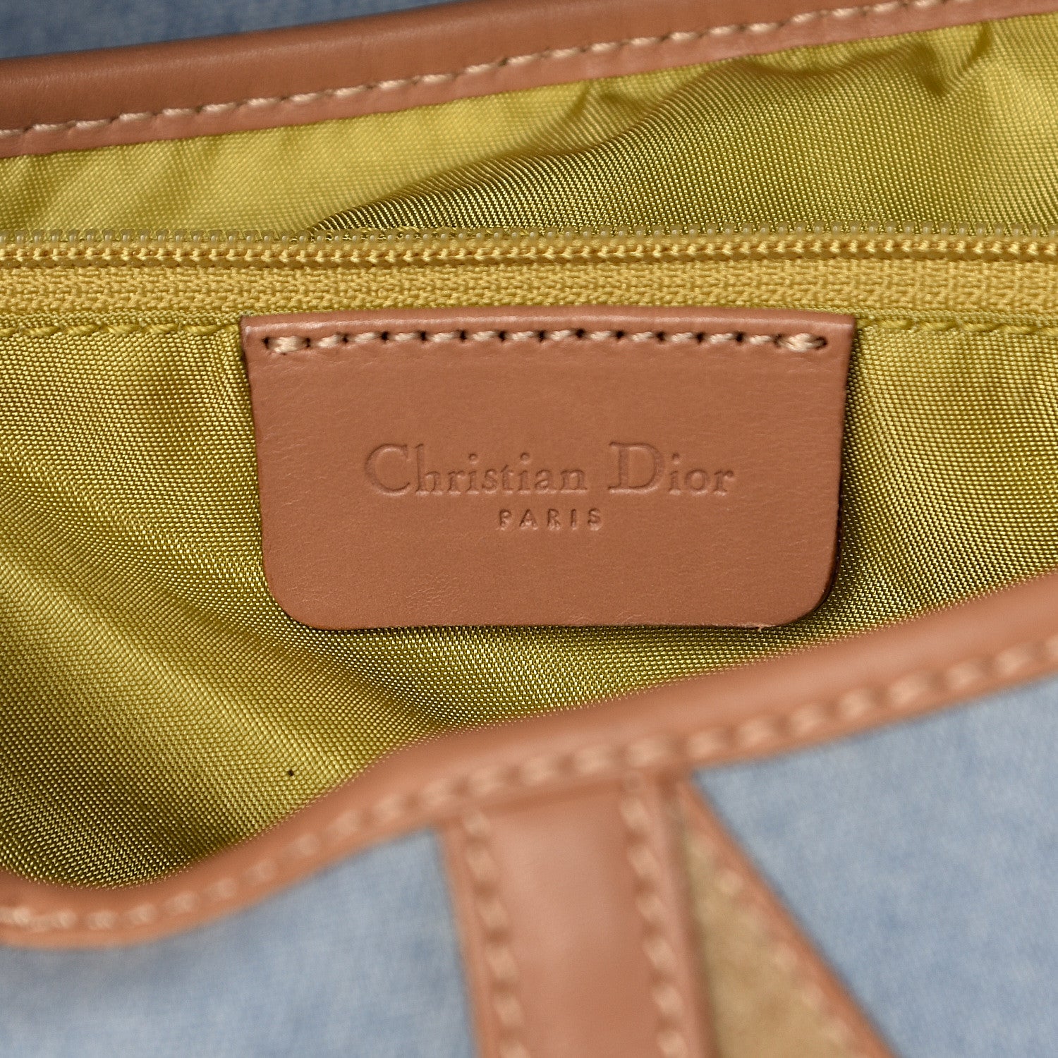 Christian Dior Denim Calfskin Double Saddle Bag Light Blue 6 of 11