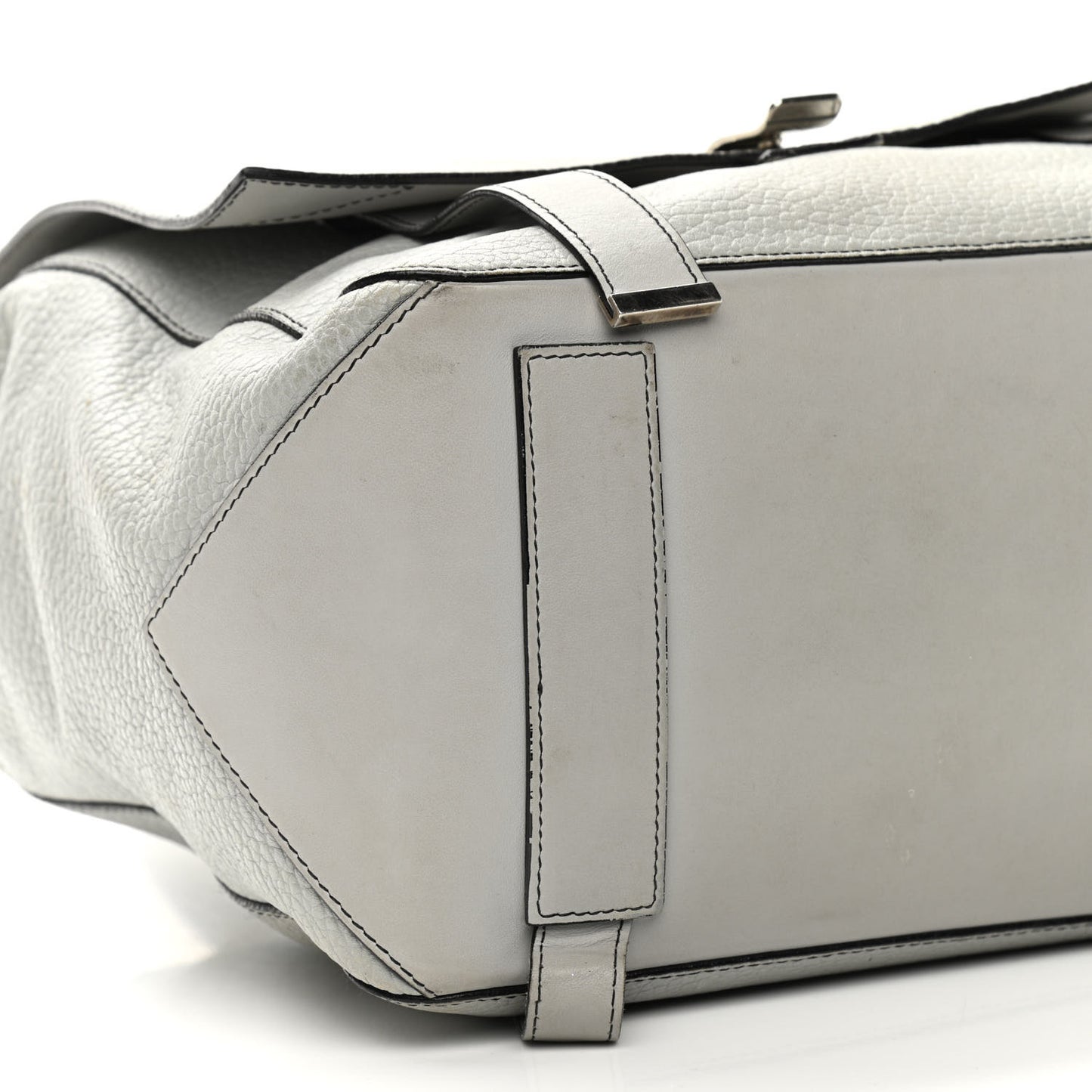 Pebbled Calfskin Small PS Courier Backpack Heather Grey