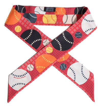 Hermes Silk Balles de Tennis Twilly Rouge Orange Blanc 1 of 5