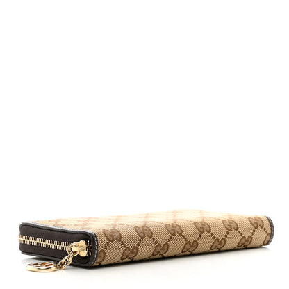 Gucci Monogram Margaux Calfskin Lovely Zip Around Wallet Beige Ebony Cocoa 4 of 9