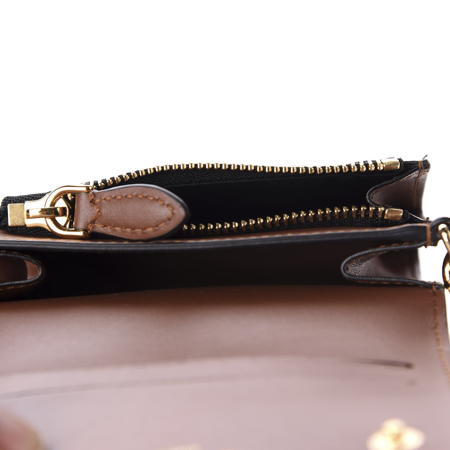 E-Canvas Monogram Small Wallet with Strap Bridle Brown