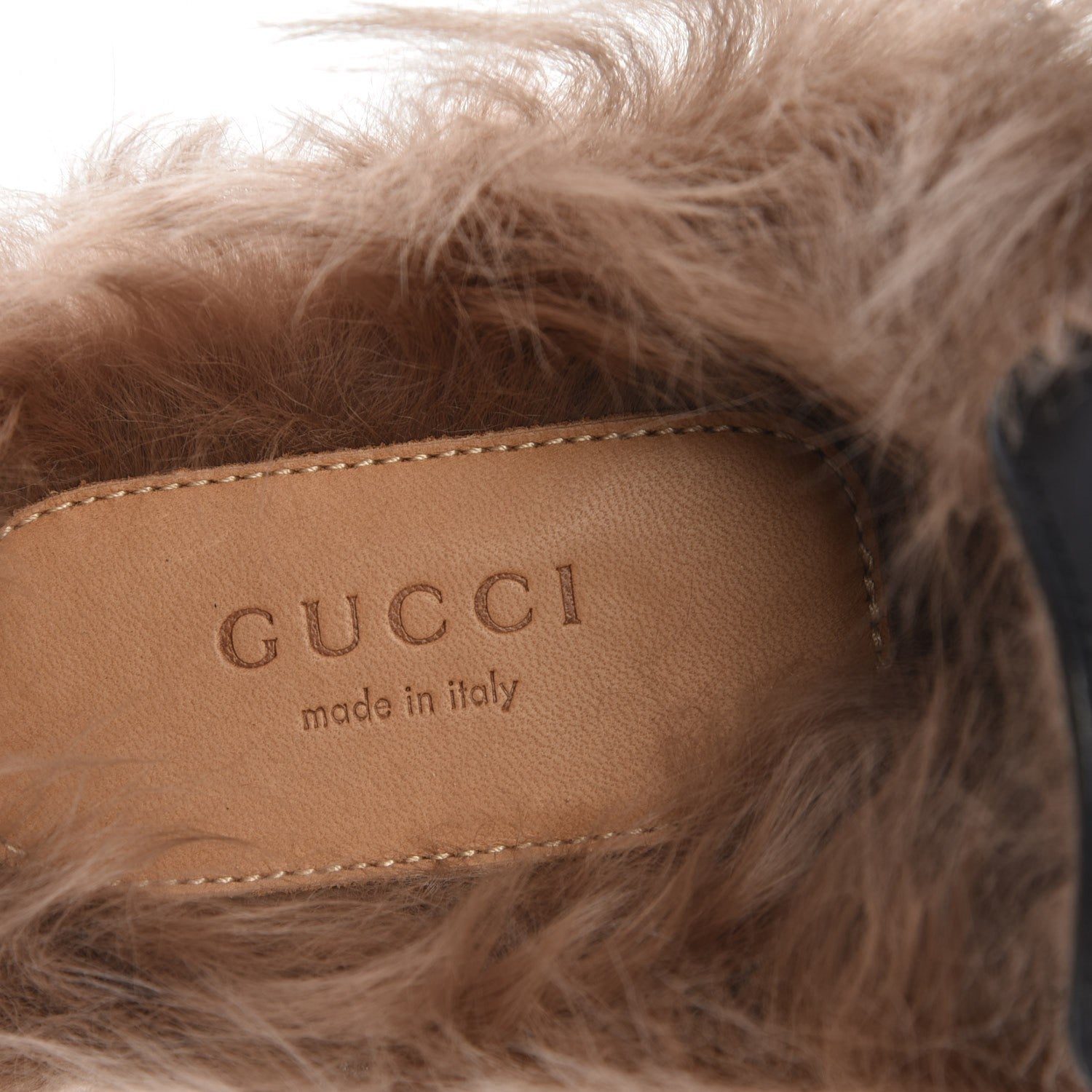 Gucci Calfskin Fur Crystal Tiger Embroidered Princetown Slippers 40 Black 7 of 8