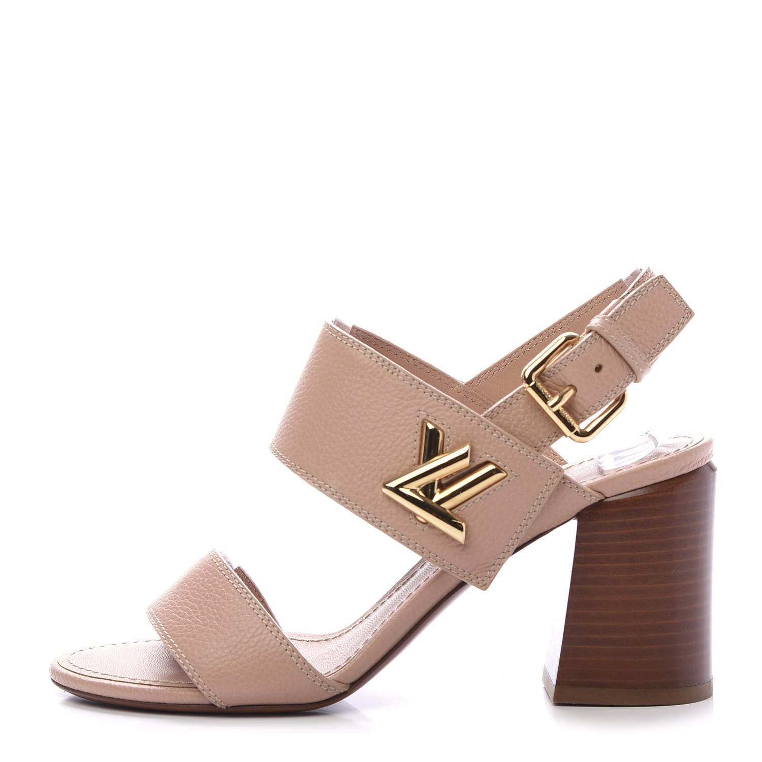 Louis Vuitton Grained Calfskin Horizon Sandals 36 Beige 1 of 9