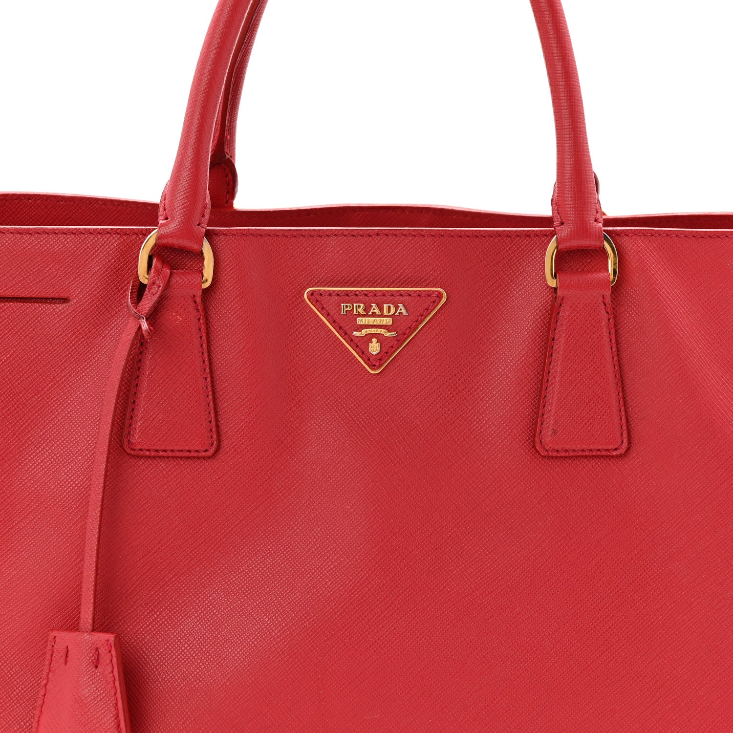 Prada Saffiano Lux Large Tote Fuoco 9 of 12