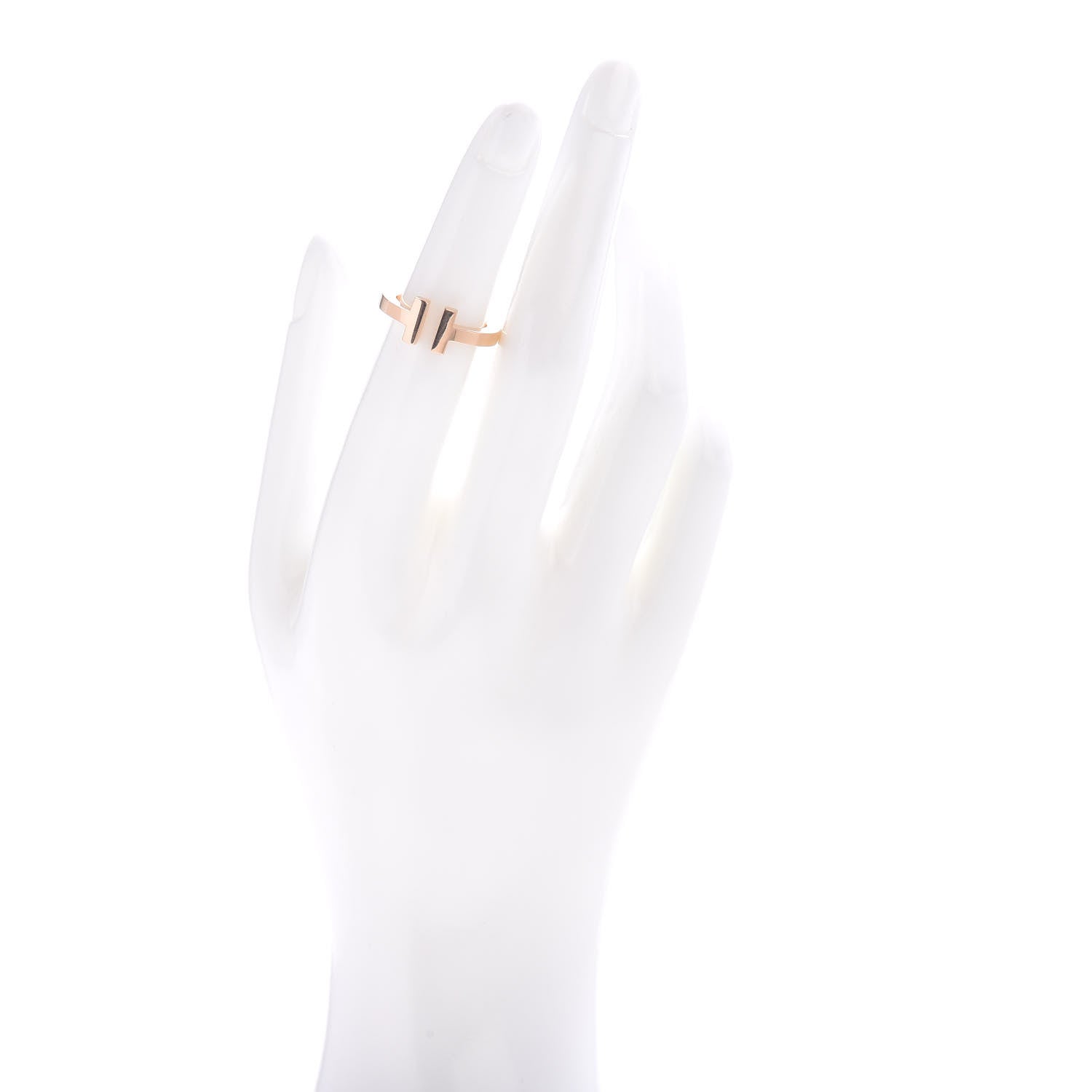 Tiffany 18K Rose Gold T Square Ring 49 5 2 of 5