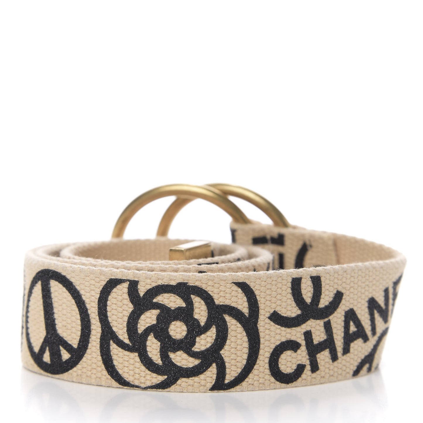 Canvas CC Logo Belt 80 32 Beige