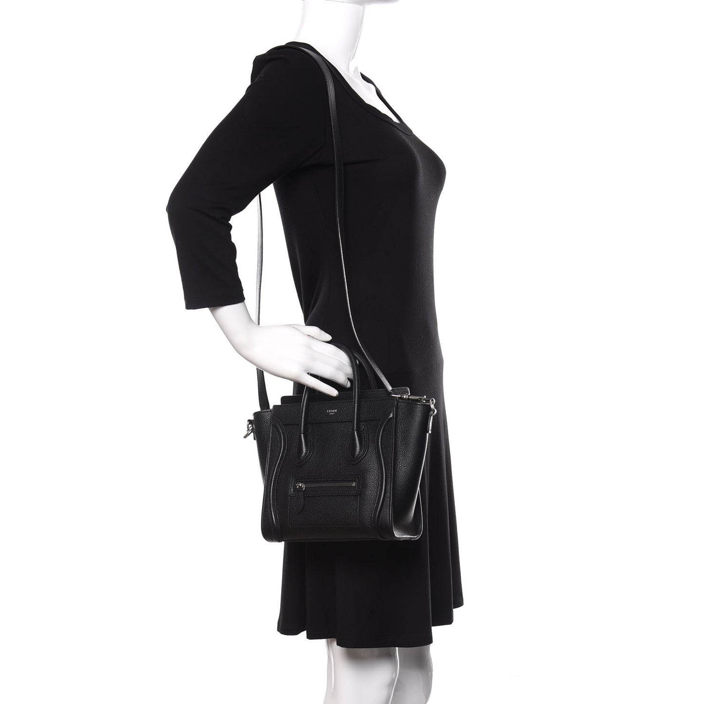 Drummed Calfskin Nano Luggage Black