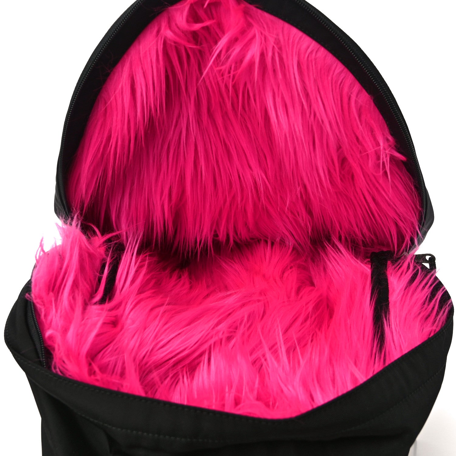 Balenciaga Nylon Faux Fur Explorer Backpack Black Pink 5 of 8