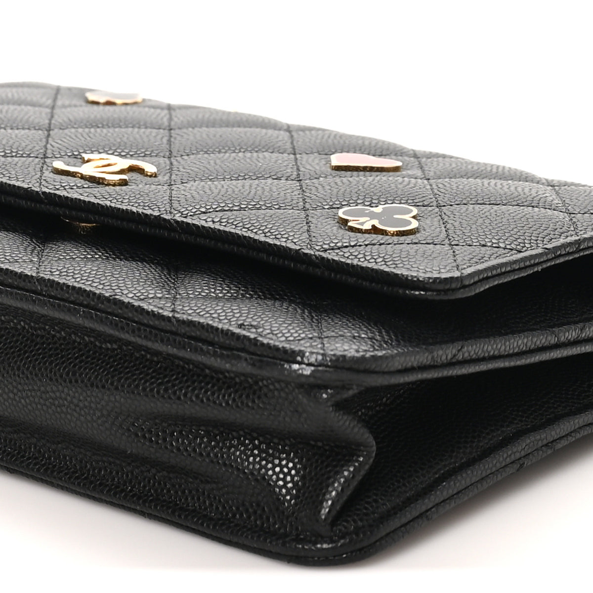 Chanel Caviar Quilted Enamel Coco Casino Wallet On Chain WOC Black 10 of 10