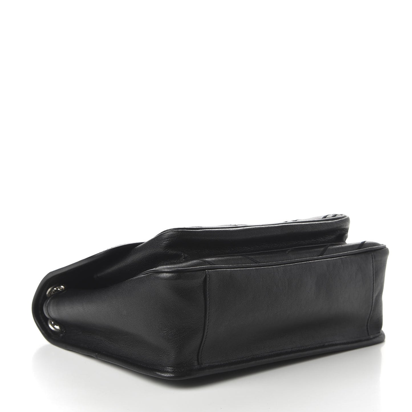 Lambskin Matelasse Monogram Microstud Medium Niki Chain Satchel Black