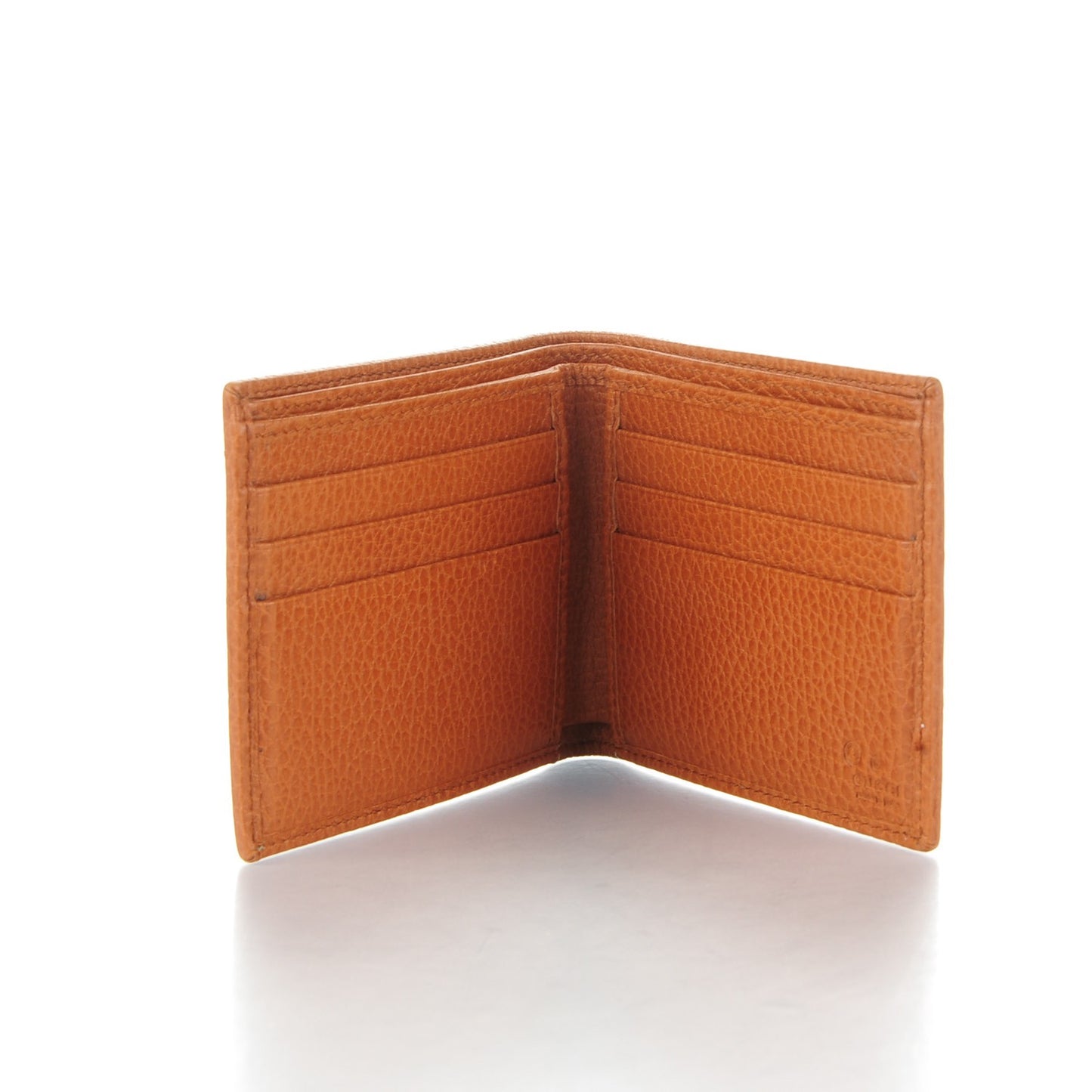 Pebbled Calfskin Web Bi-Fold Wallet Tan