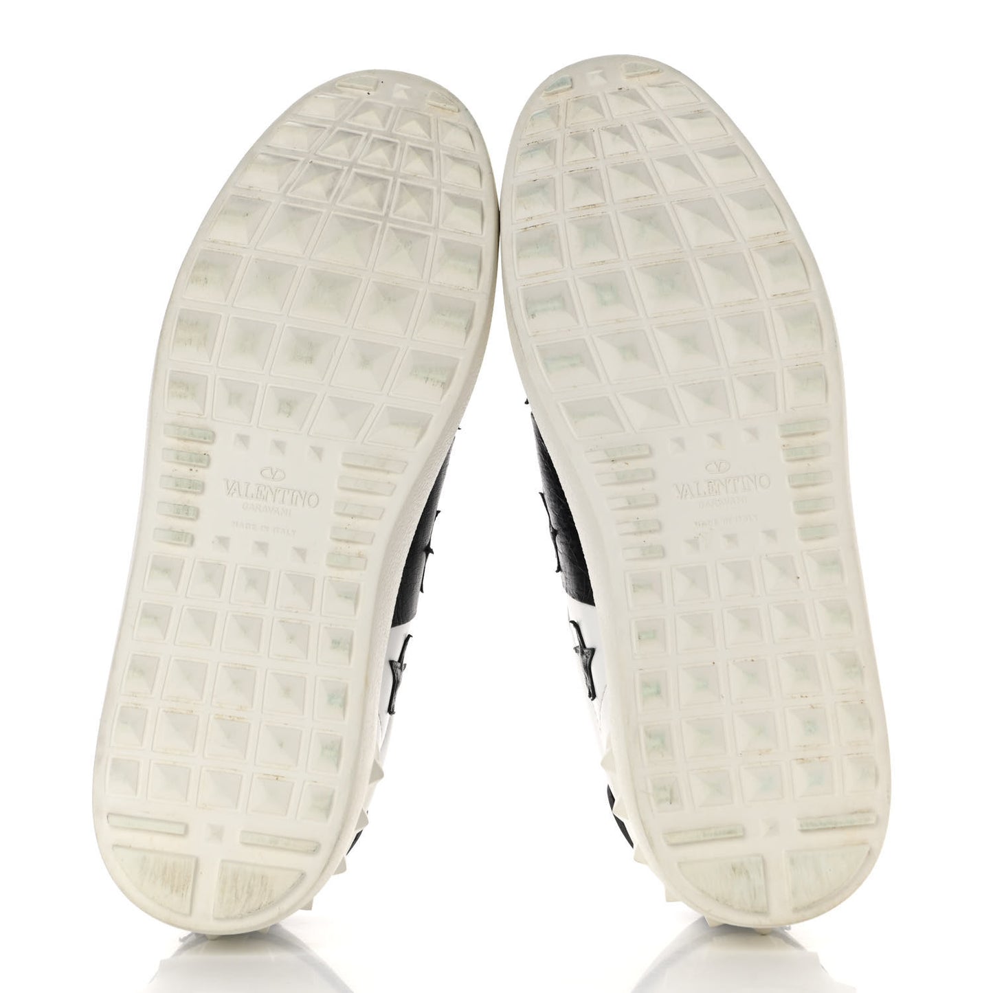 Calfskin Rockstud Star Open Sneakers 38.5 White Black