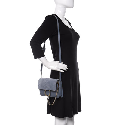 Chloe Suede Calfskin Small Faye Shoulder Bag Ash Blue 2 of 9