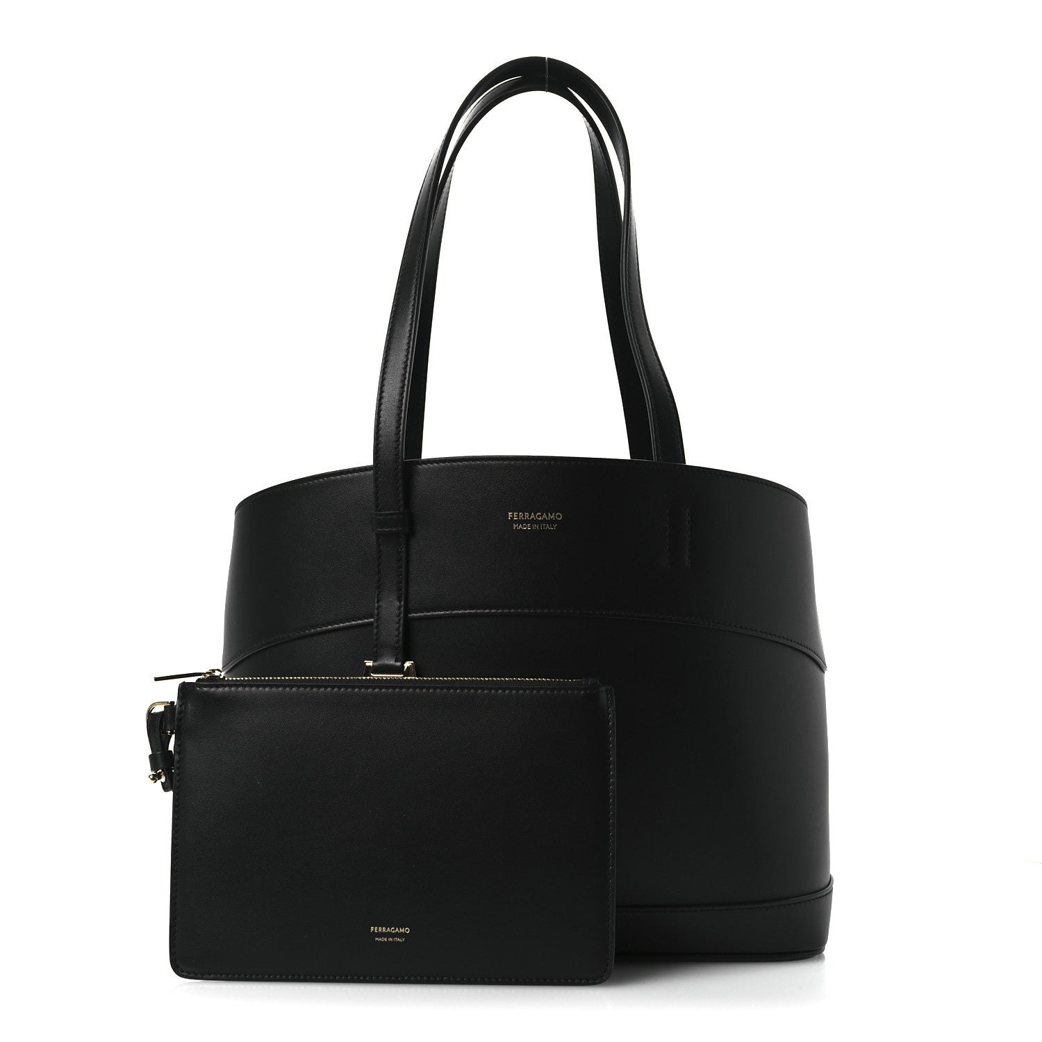 Salvatore Ferragamo Calfskin Charming Tote Black 3 of 13